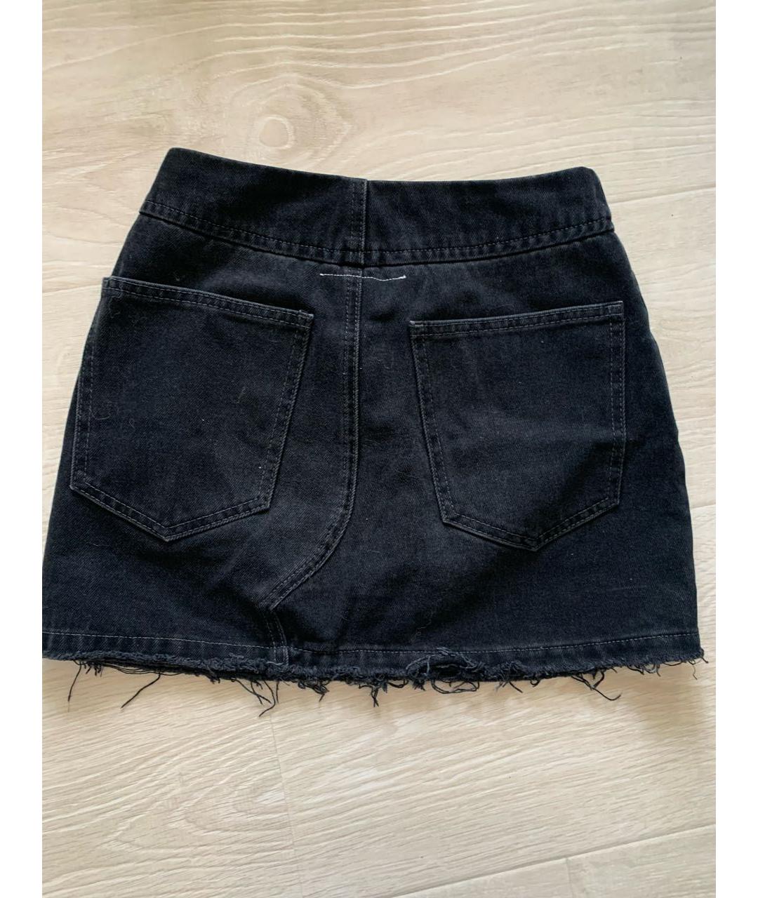 MM6 MAISON MARGIELA Черная хлопковая юбка мини, фото 2