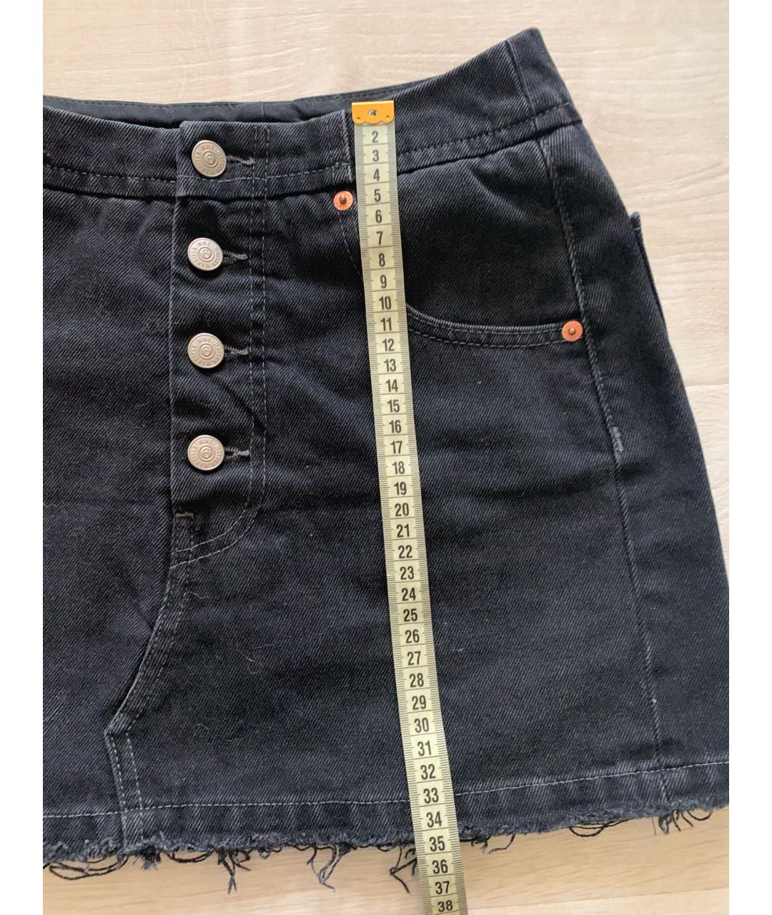 MM6 MAISON MARGIELA Черная хлопковая юбка мини, фото 6