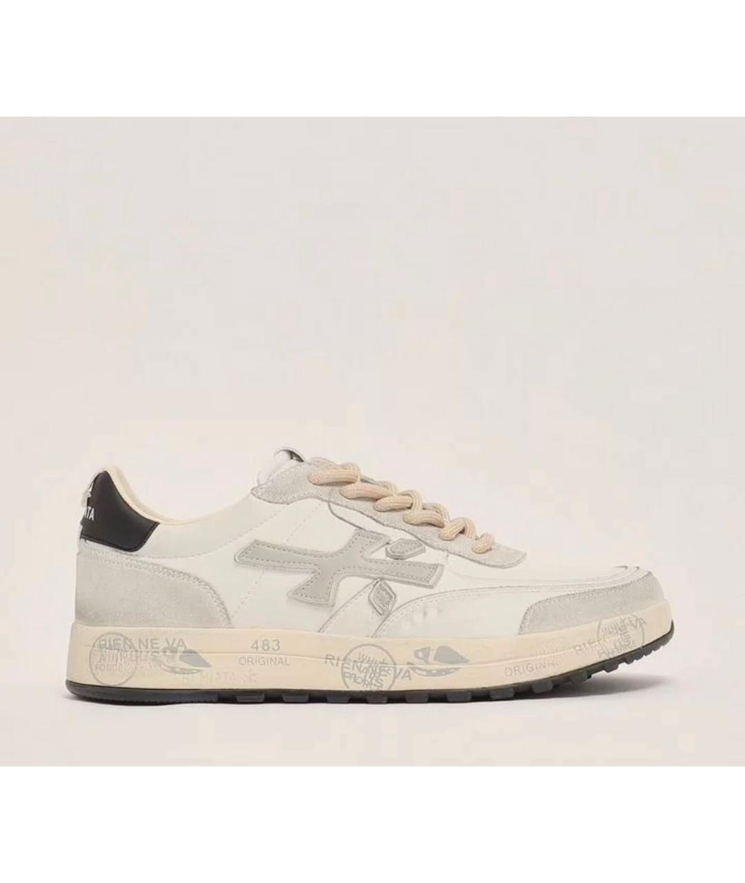 PREMIATA Бежевые кожаные низкие кроссовки / кеды, фото 5