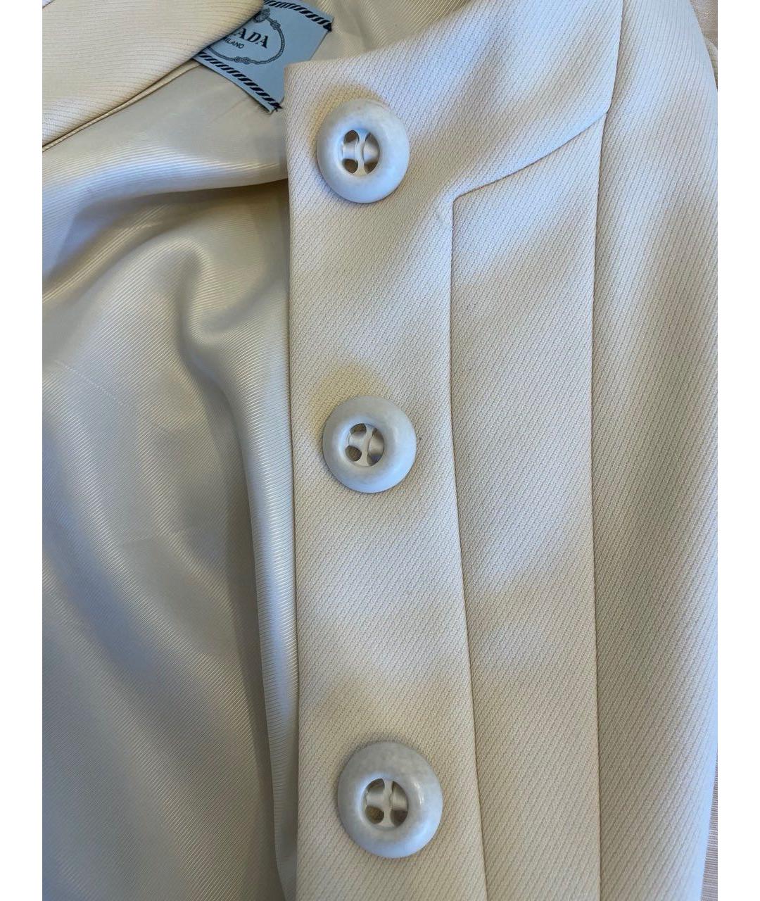 PRADA Белое шерстяное пальто, фото 4