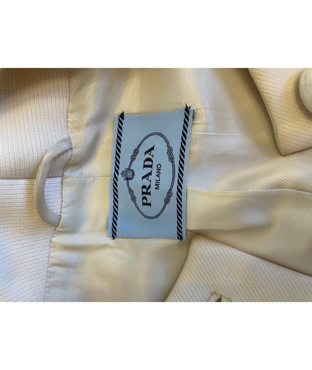 PRADA Белое шерстяное пальто, фото 3