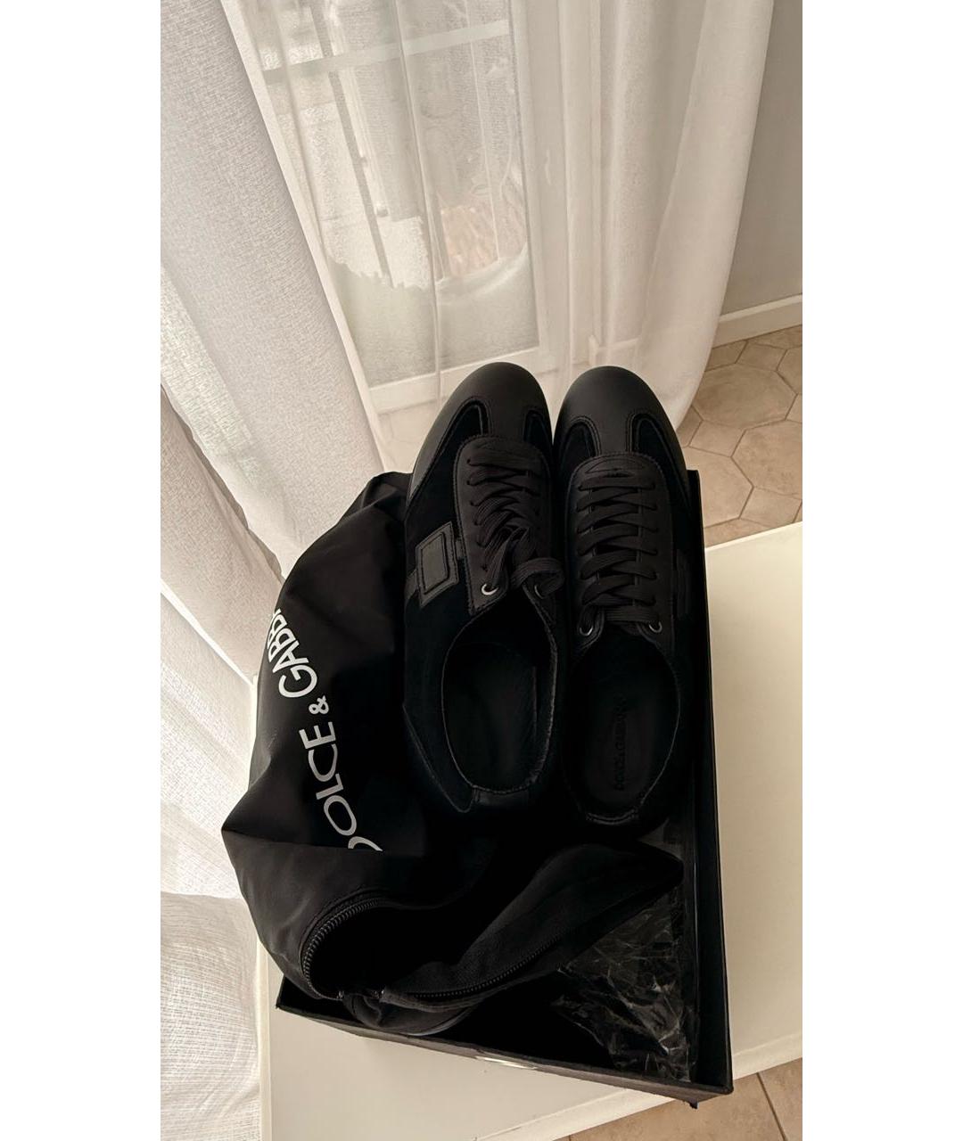 DOLCE&GABBANA Черные замшевые низкие кроссовки / кеды, фото 4