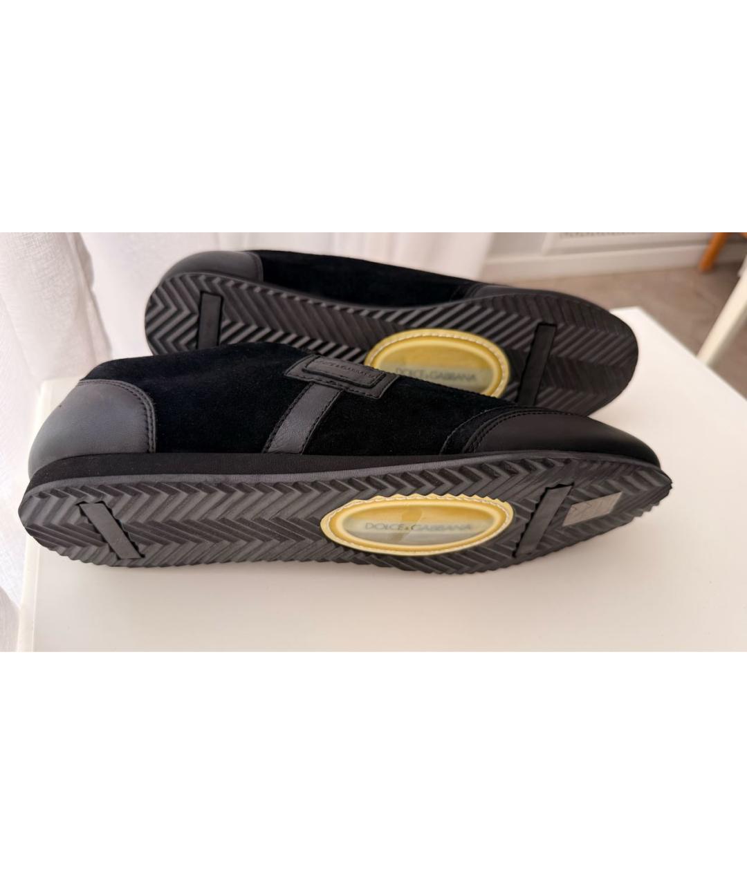 DOLCE&GABBANA Черные замшевые низкие кроссовки / кеды, фото 5