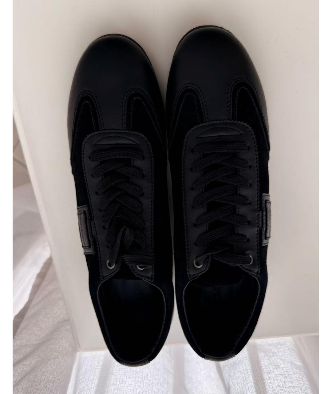 DOLCE&GABBANA Черные замшевые низкие кроссовки / кеды, фото 3