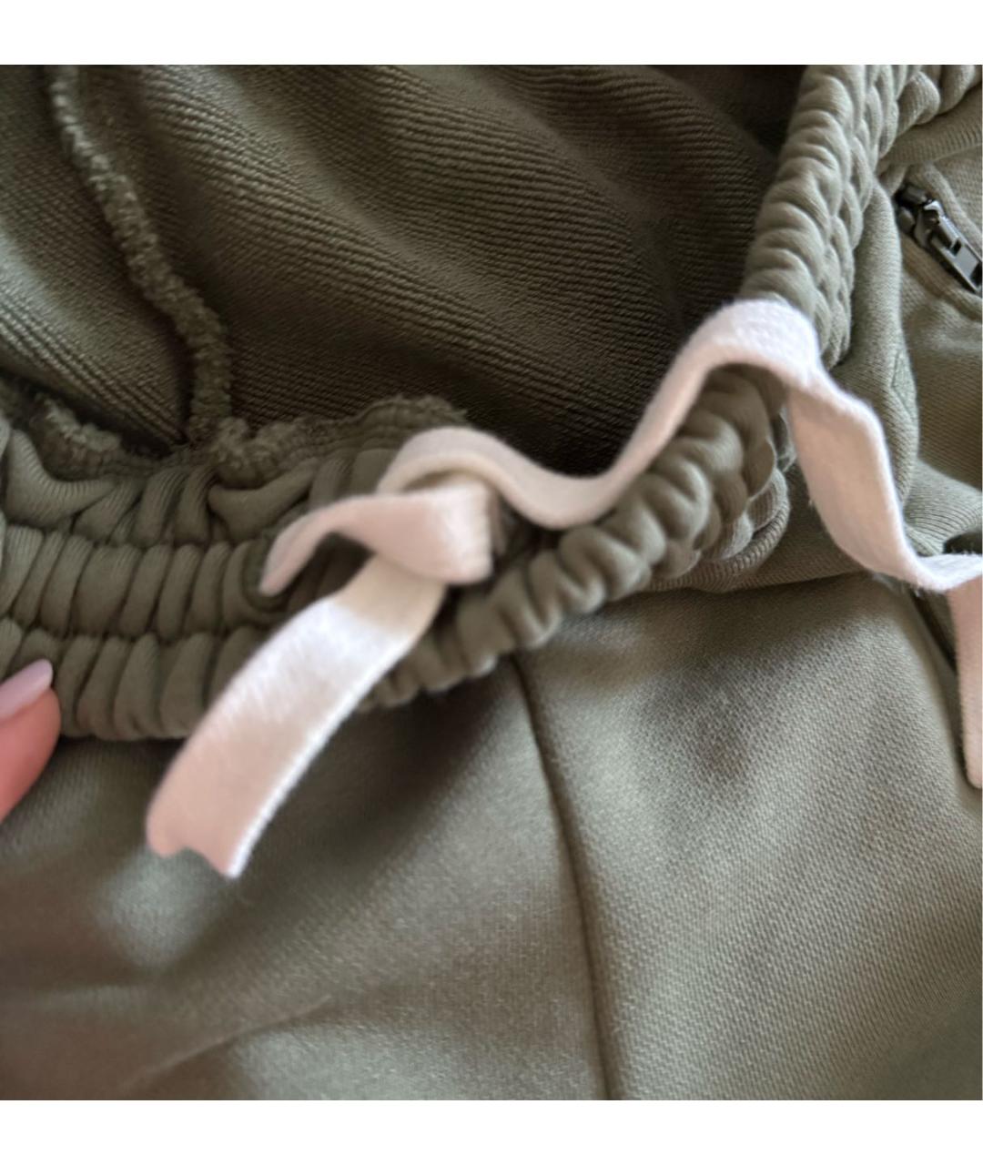 PHILOSOPHY DI LORENZO SERAFINI Зеленые хлопковые спортивные брюки и шорты, фото 4