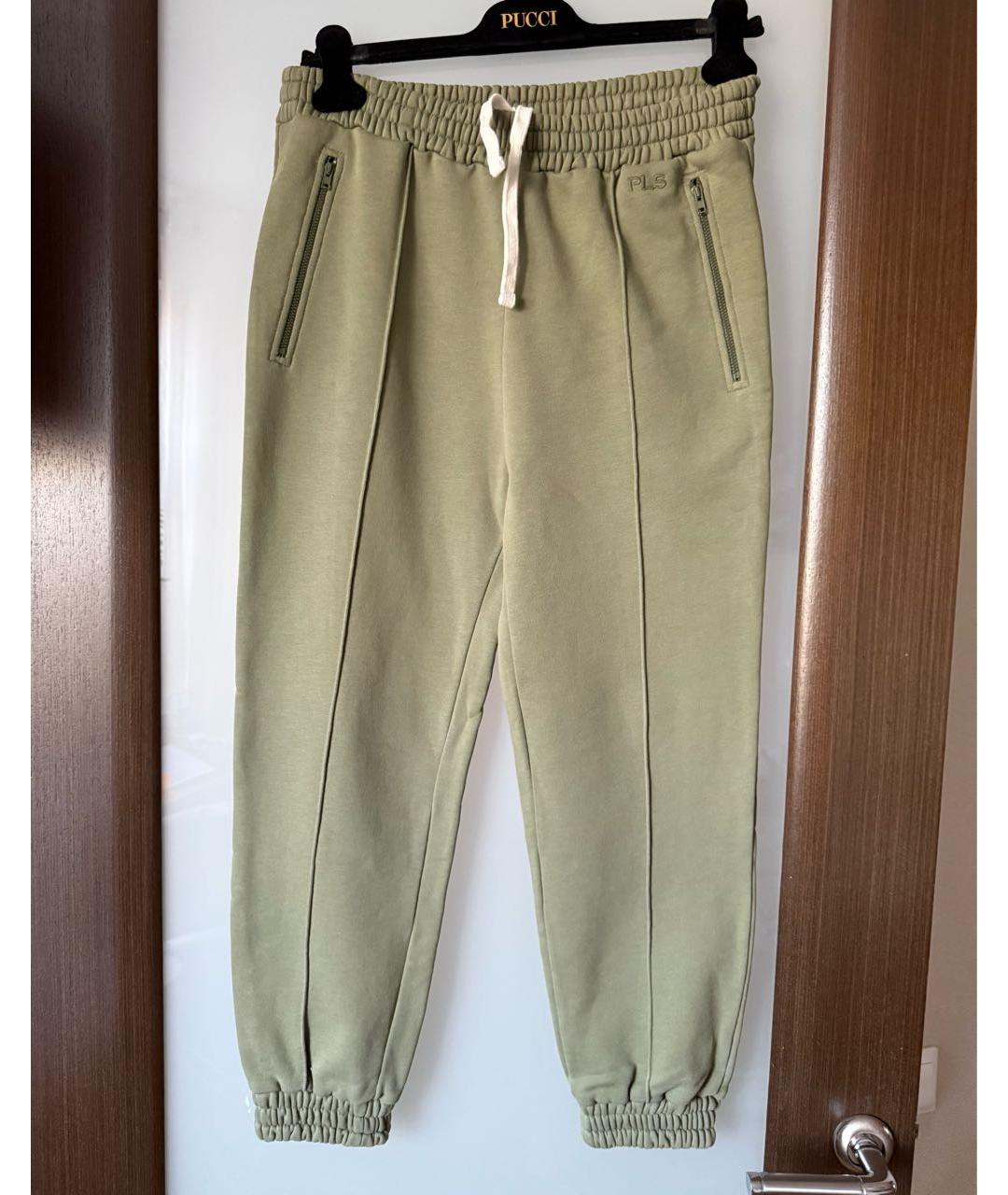 PHILOSOPHY DI LORENZO SERAFINI Зеленые хлопковые спортивные брюки и шорты, фото 7