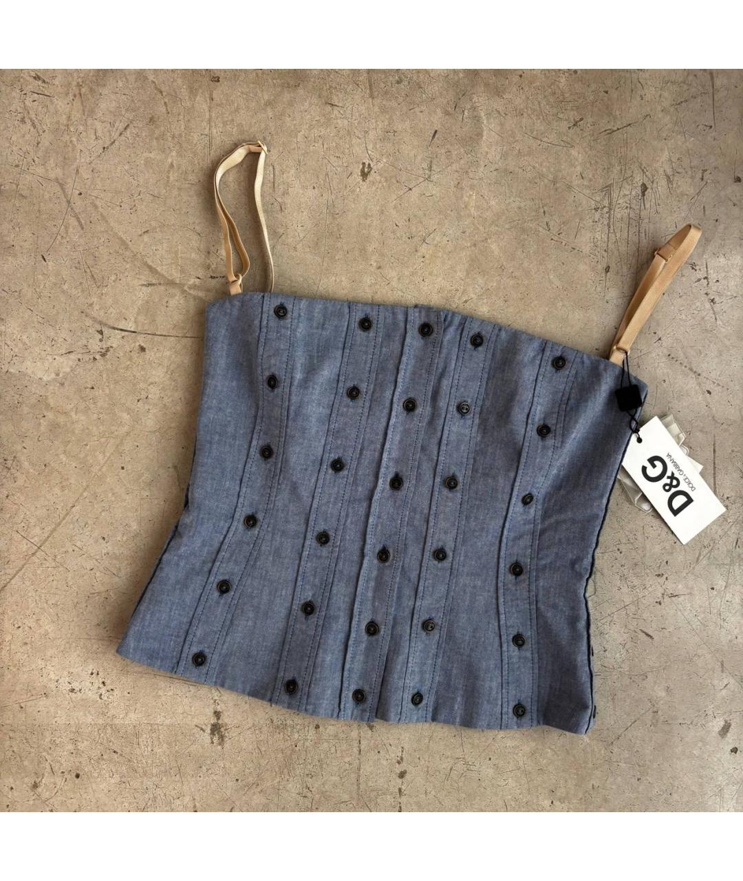 DOLCE&GABBANA Голубой хлопковый корсет, фото 5