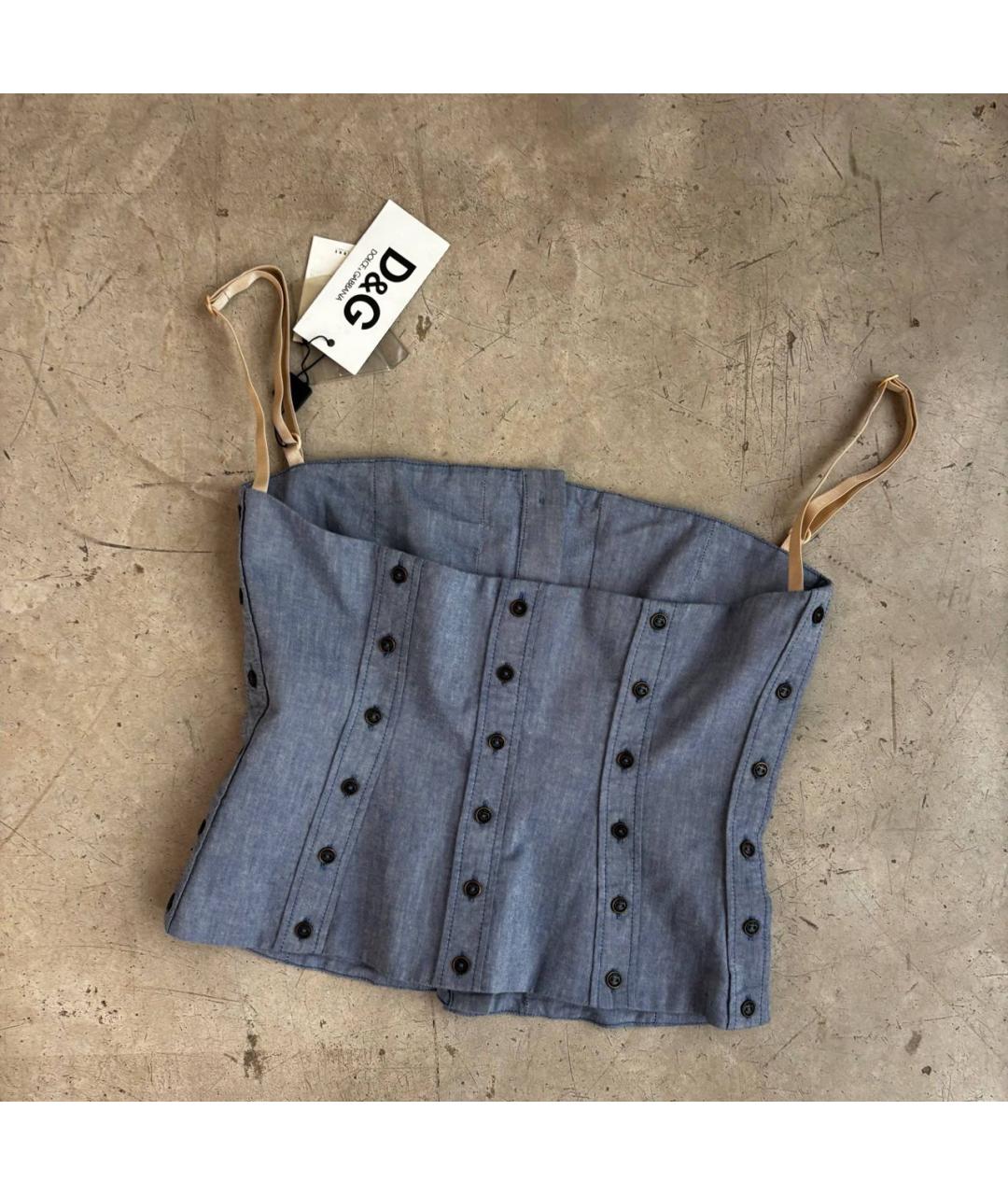 DOLCE&GABBANA Голубой хлопковый корсет, фото 4