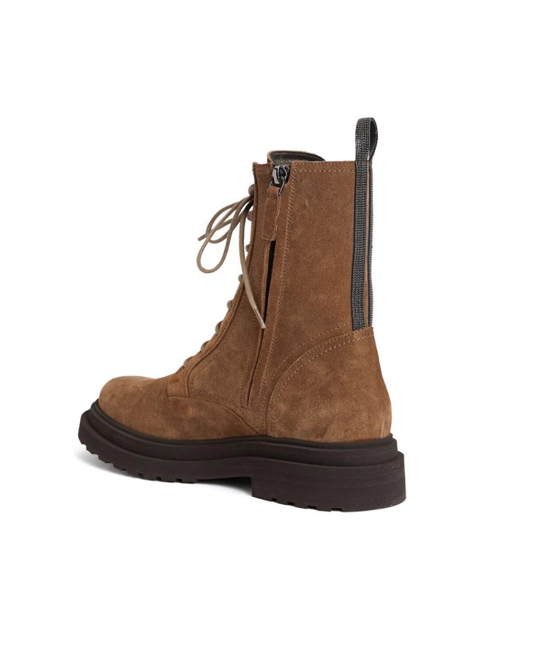 BRUNELLO CUCINELLI Бежевые замшевые ботинки, фото 3