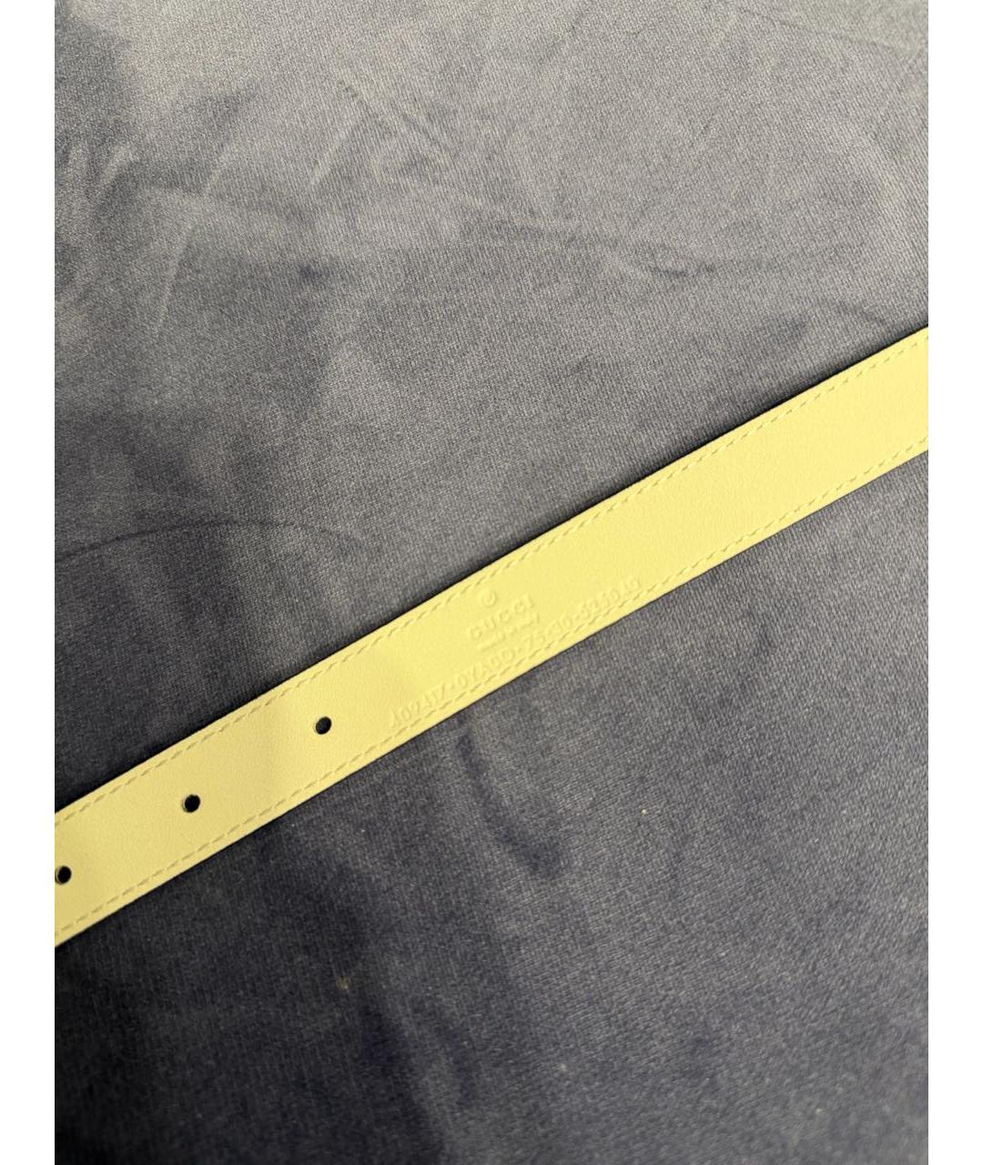 GUCCI Бежевый кожаный ремень, фото 3