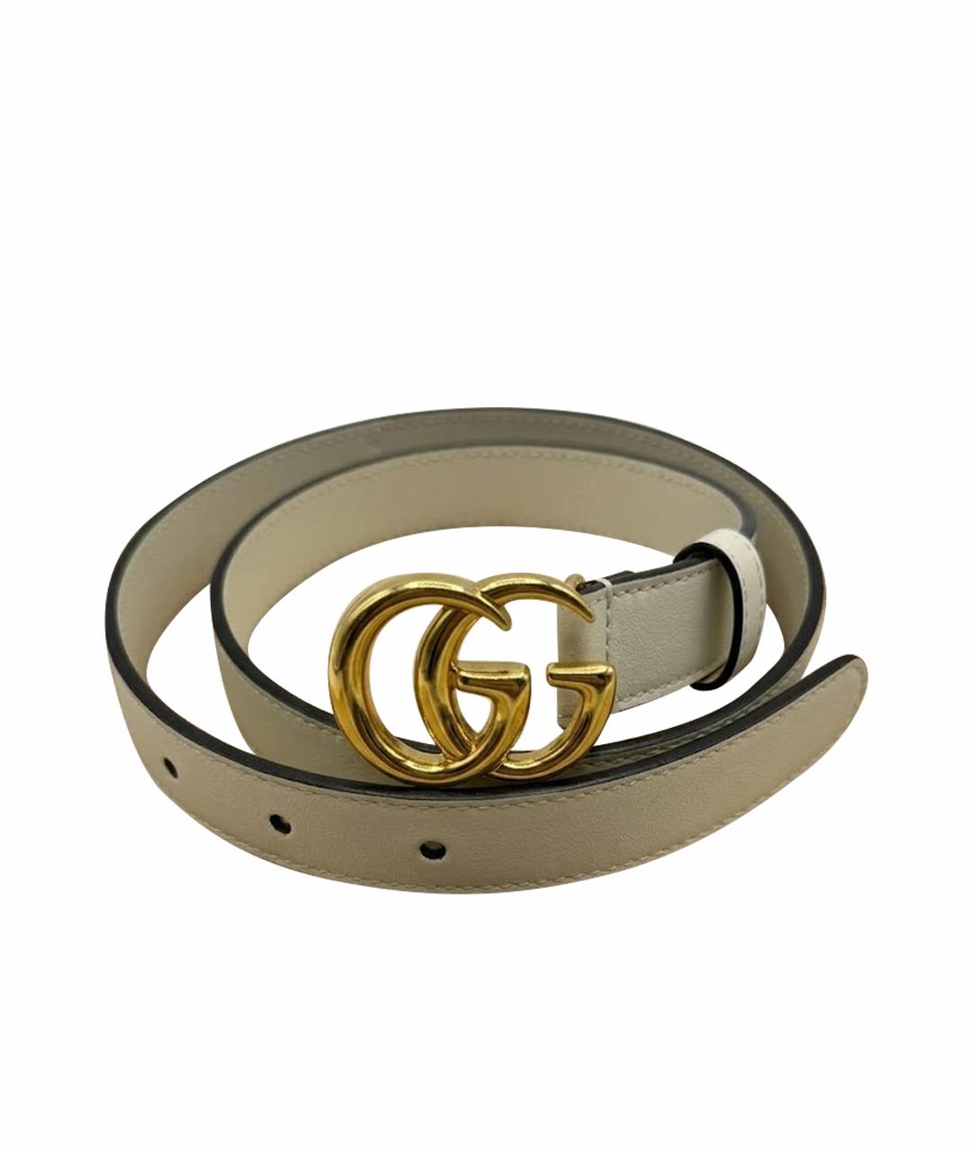 GUCCI Бежевый кожаный ремень, фото 1