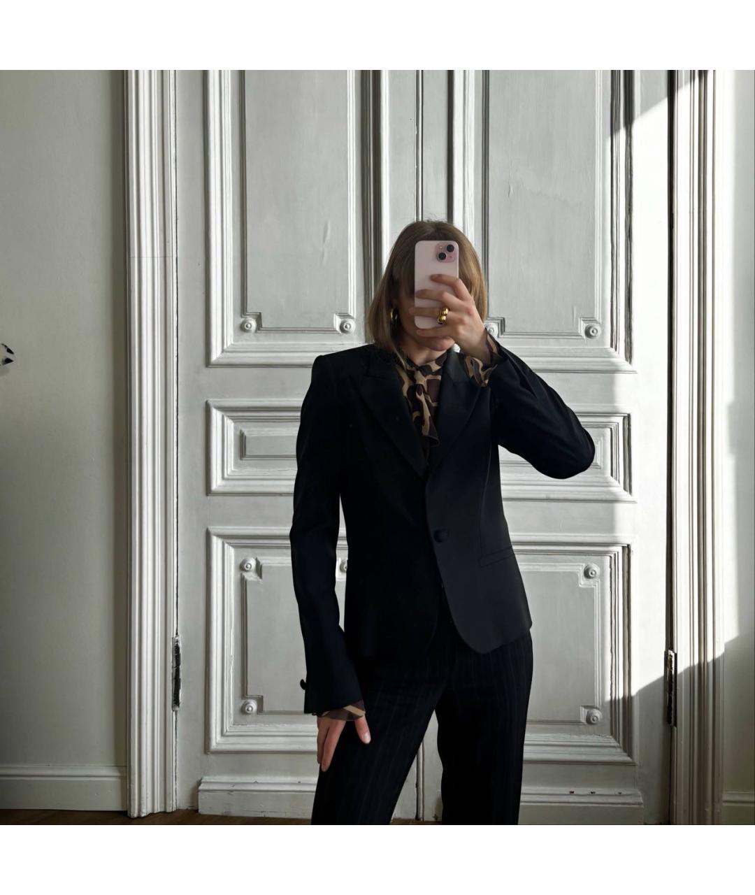 ROBERTO CAVALLI Черный шерстяной жакет/пиджак, фото 2