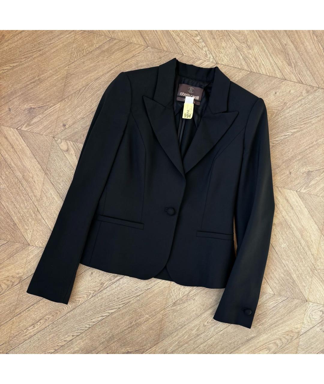 ROBERTO CAVALLI Черный шерстяной жакет/пиджак, фото 7