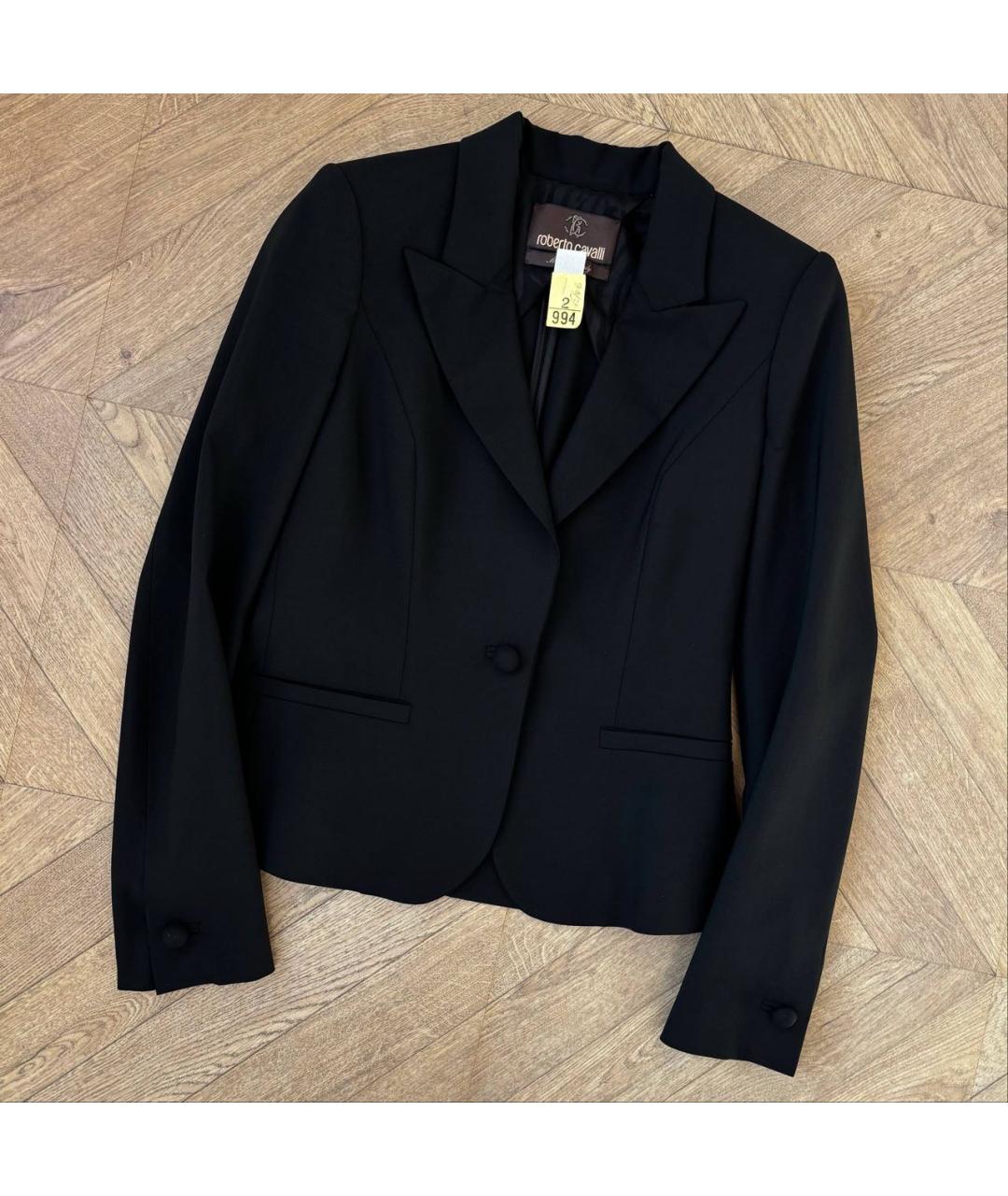 ROBERTO CAVALLI Черный шерстяной жакет/пиджак, фото 5