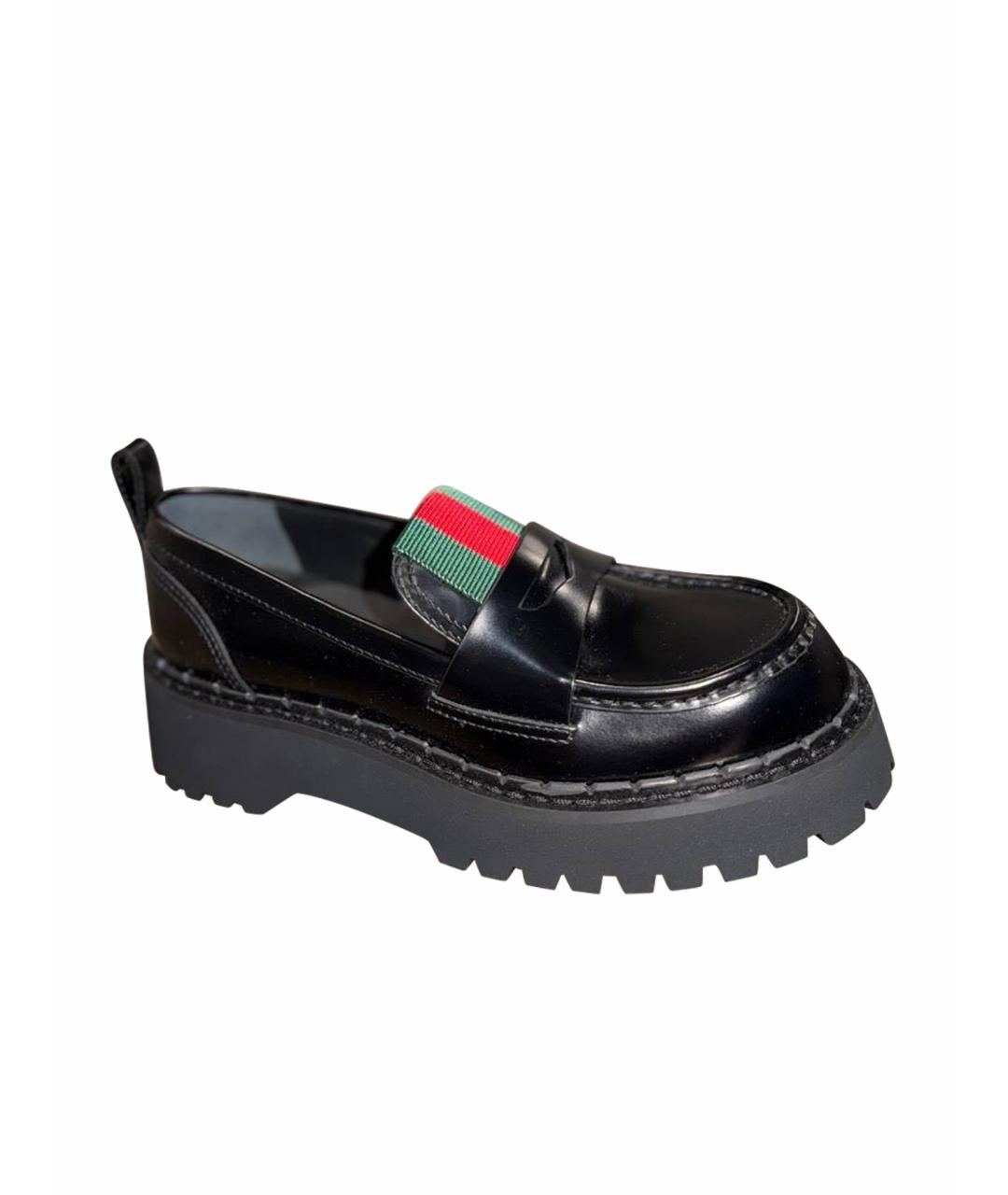 GUCCI Черные лоферы из лакированной кожи, фото 6