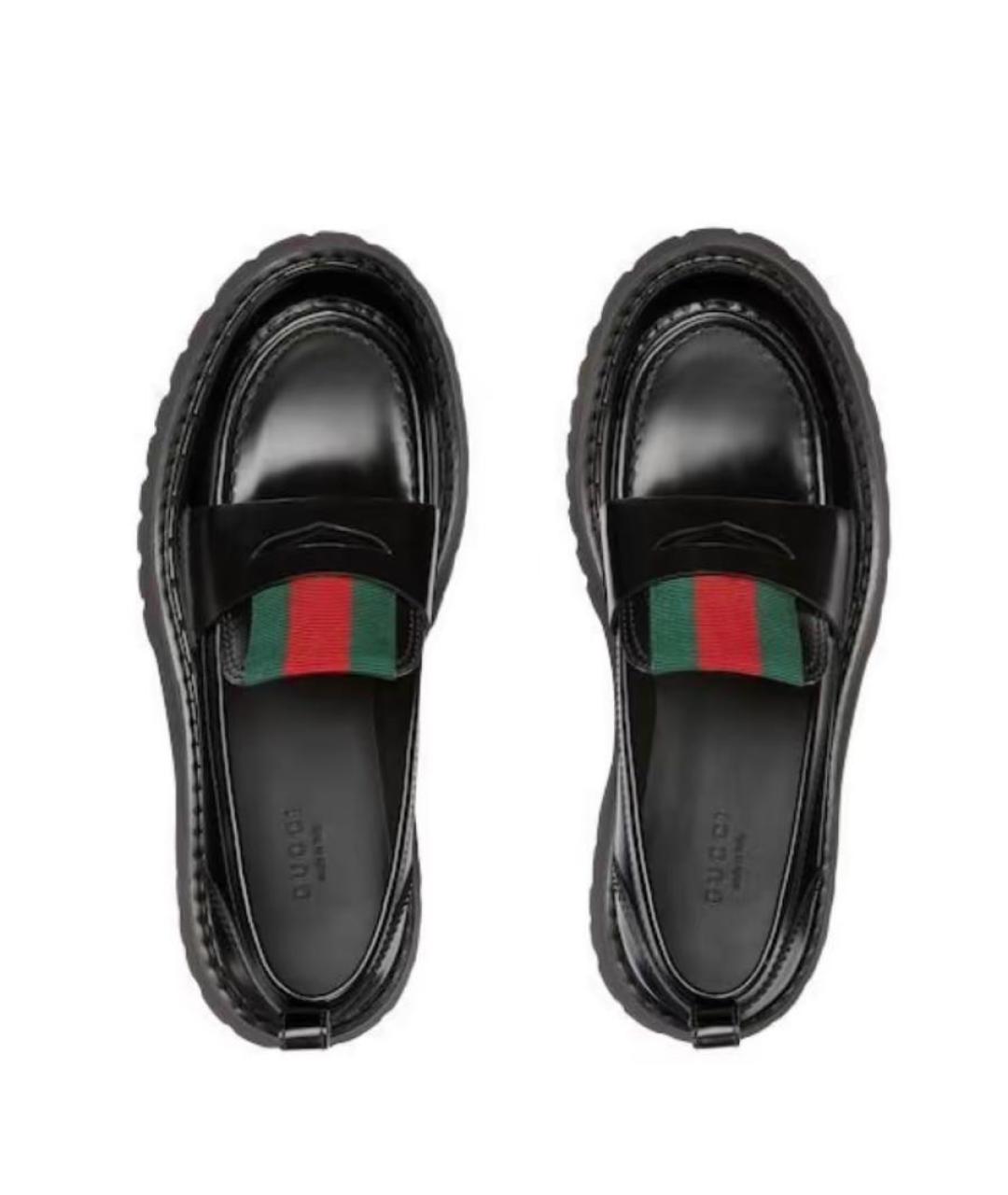 GUCCI Черные лоферы из лакированной кожи, фото 3
