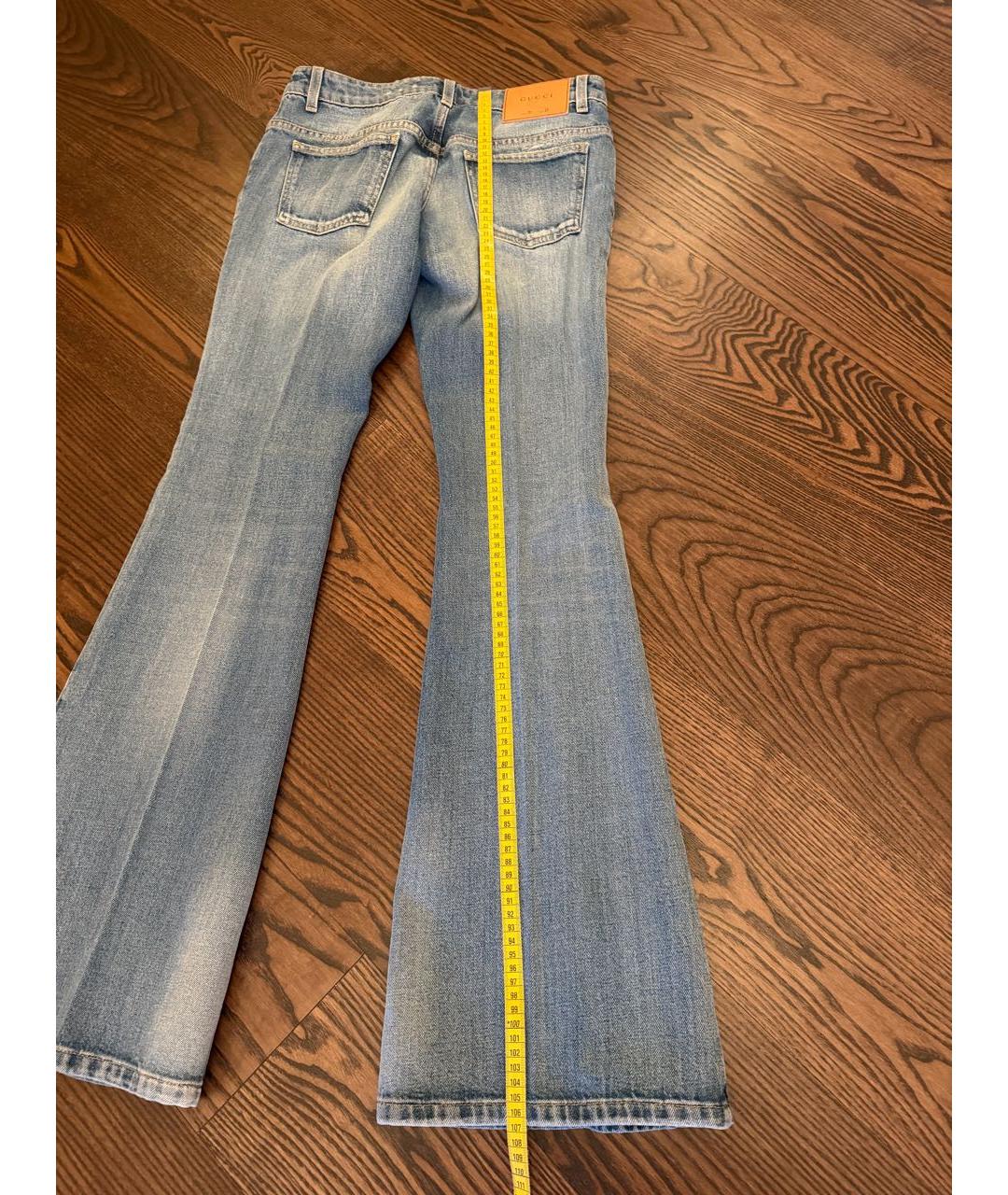 GUCCI Синие хлопковые джинсы клеш, фото 6