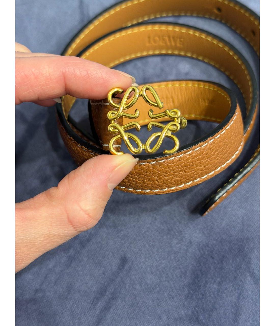 LOEWE Коричневый кожаный ремень, фото 6