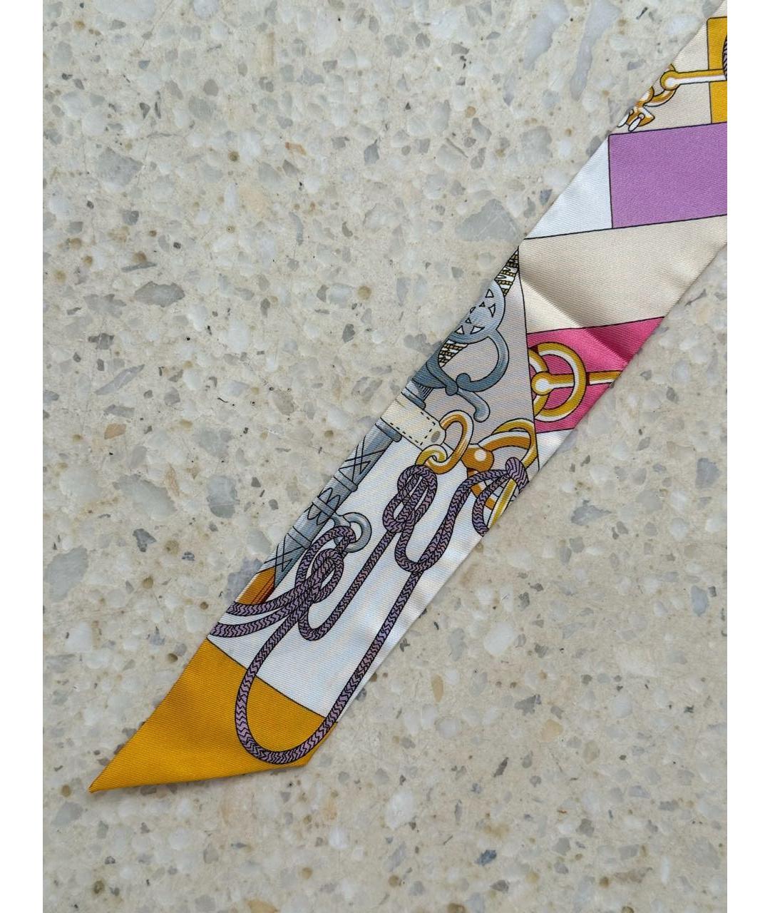 HERMES Мульти шелковый платок, фото 4