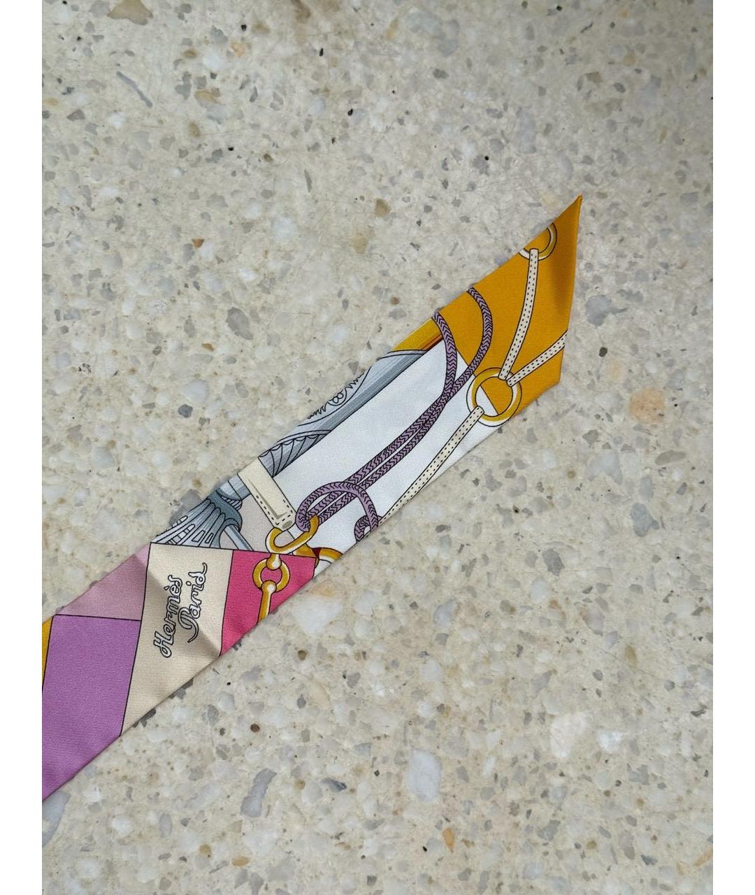 HERMES Мульти шелковый платок, фото 6