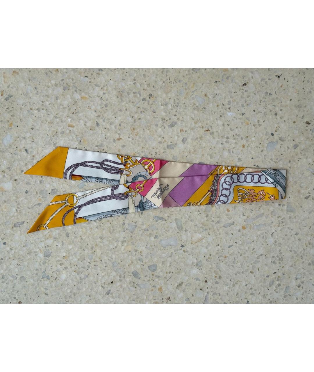 HERMES Мульти шелковый платок, фото 9