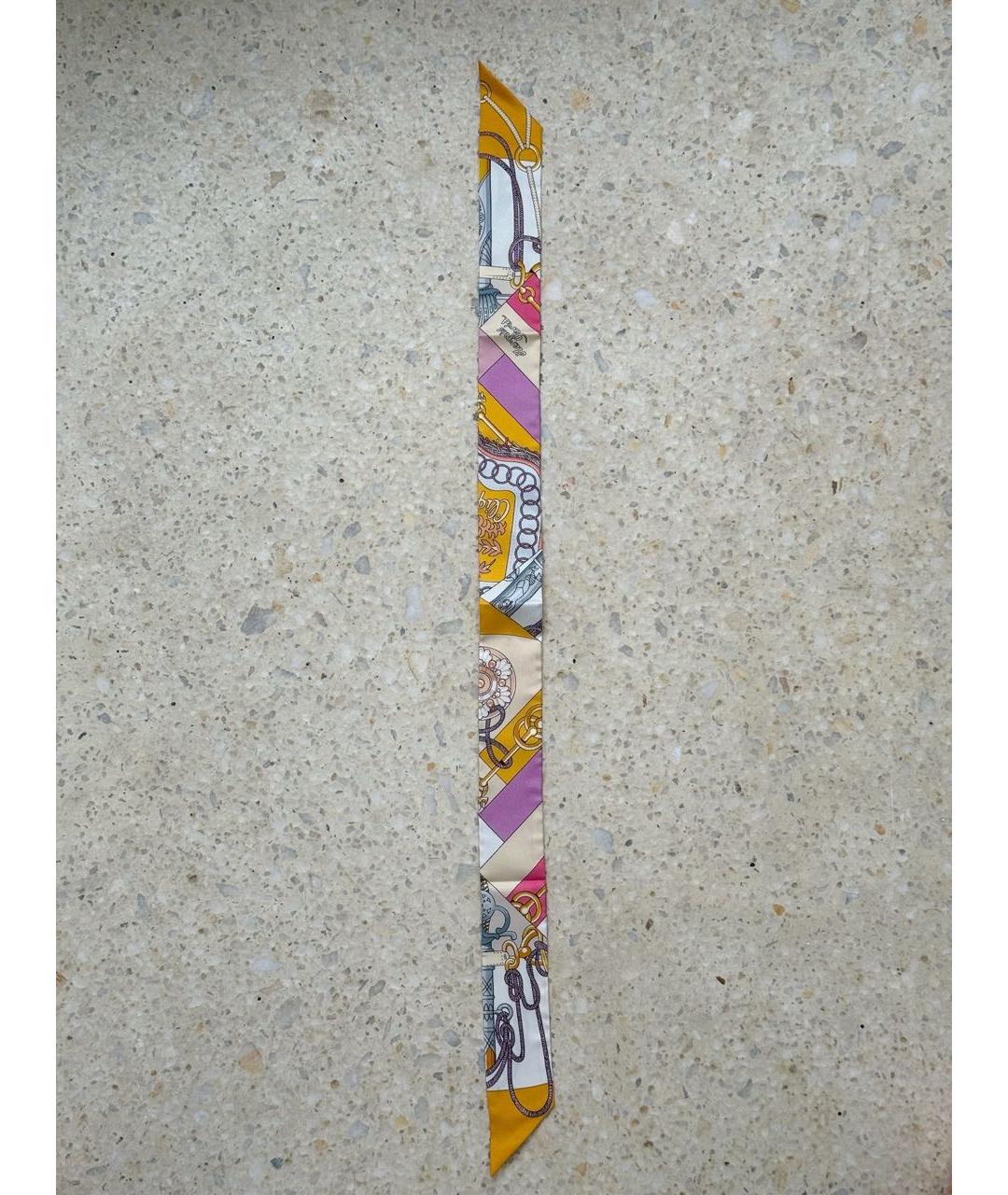 HERMES Мульти шелковый платок, фото 8