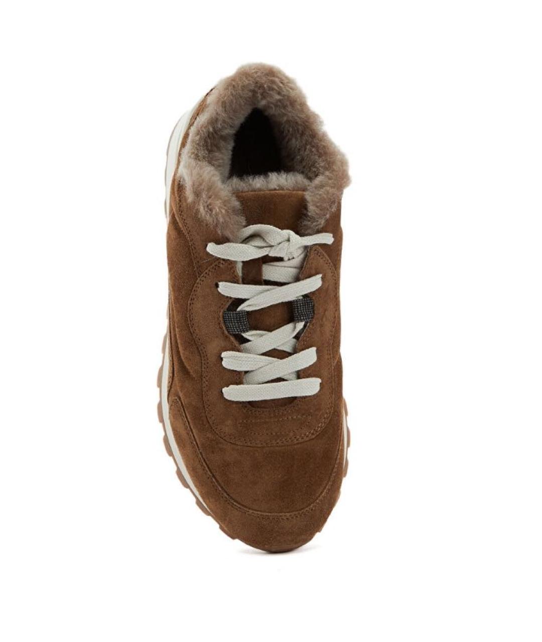 BRUNELLO CUCINELLI Коричневые замшевые кроссовки, фото 4