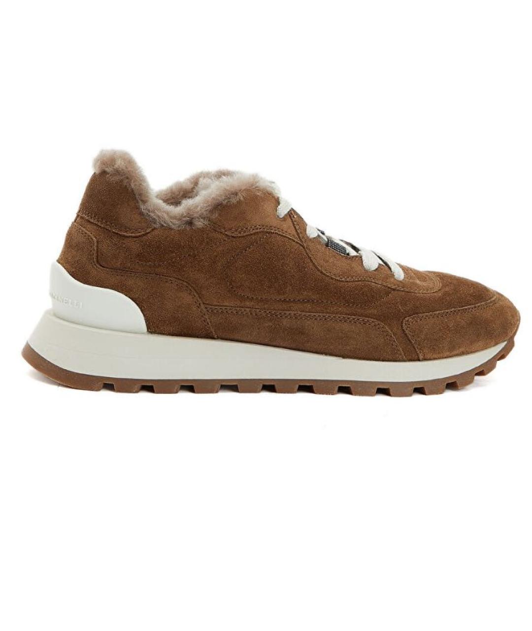 BRUNELLO CUCINELLI Коричневые замшевые кроссовки, фото 6