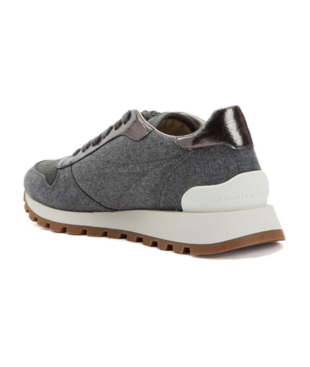 BRUNELLO CUCINELLI Серые текстильные кроссовки, фото 3