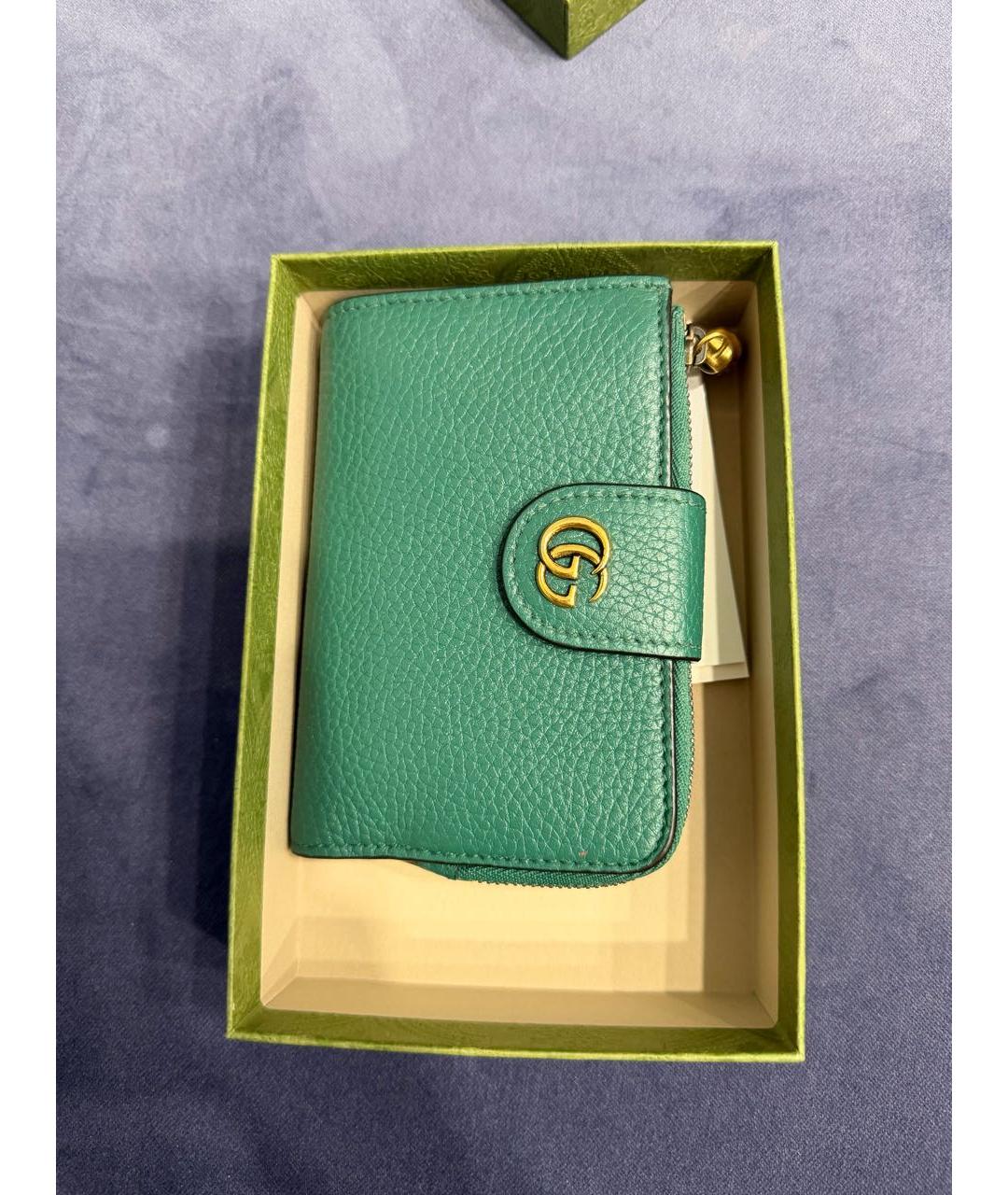 GUCCI Зеленый кожаный кошелек, фото 6