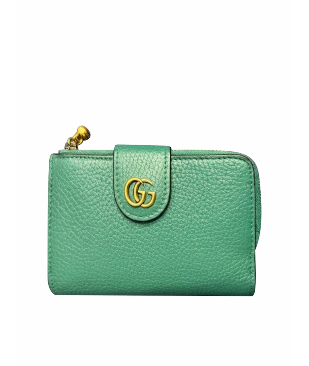 GUCCI Зеленый кожаный кошелек, фото 1