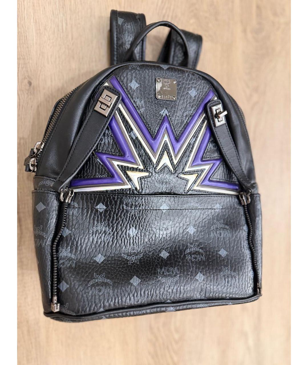 MCM Черный кожаный рюкзак, фото 2