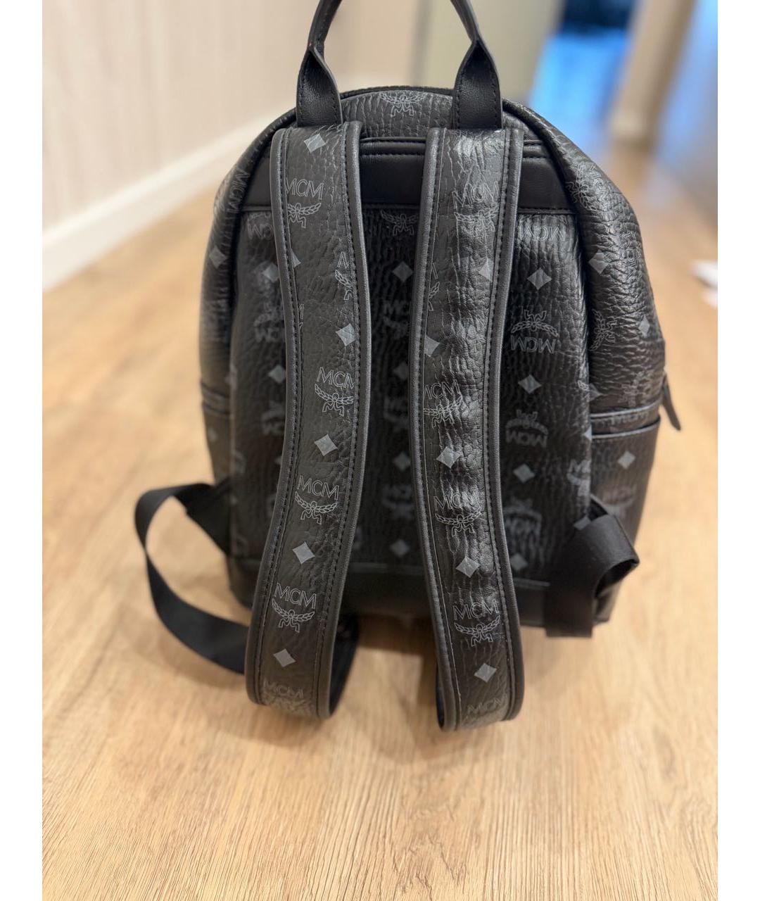 MCM Черный кожаный рюкзак, фото 3