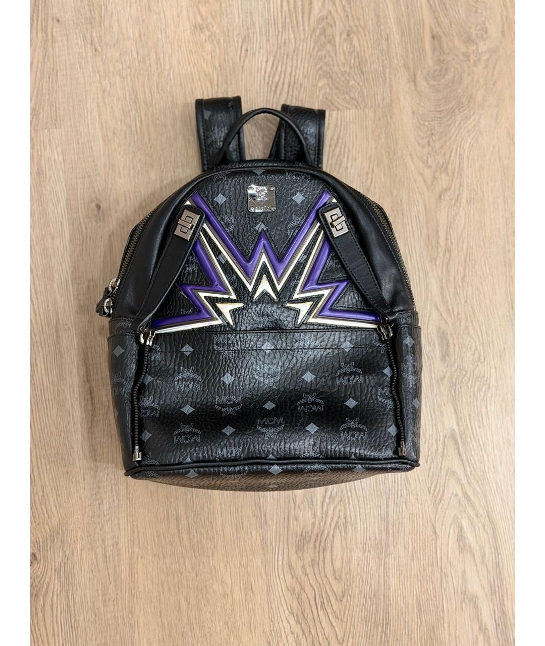 MCM Черный кожаный рюкзак, фото 5