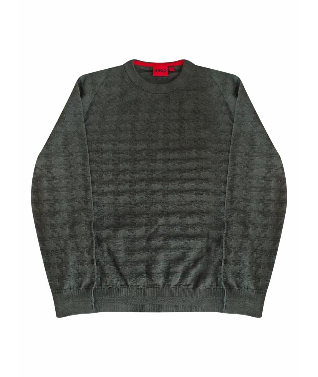 HUGO Хаки хлопковый джемпер / свитер, фото 1