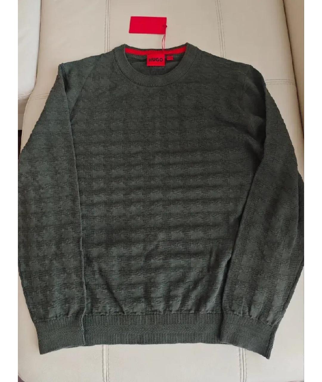 HUGO Хаки хлопковый джемпер / свитер, фото 6