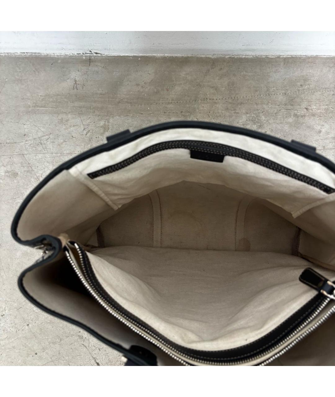 GUCCI Антрацитовая кожаная сумка тоут, фото 8