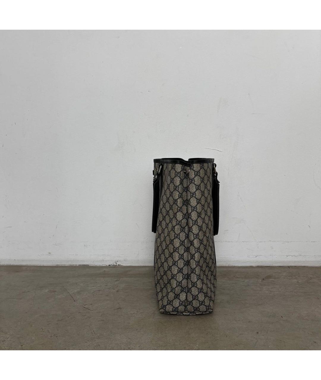 GUCCI Антрацитовая кожаная сумка тоут, фото 7