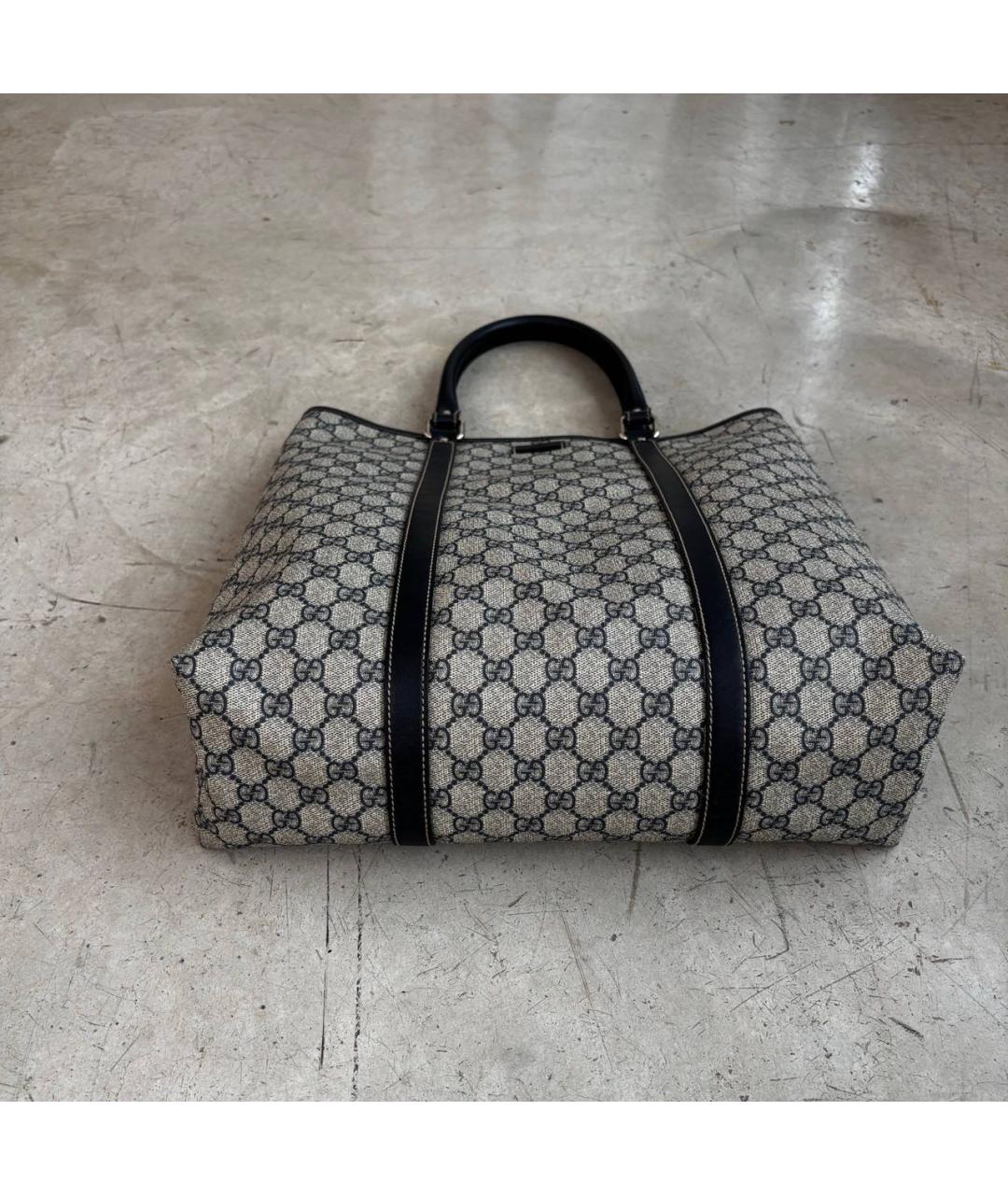 GUCCI Антрацитовая кожаная сумка тоут, фото 6