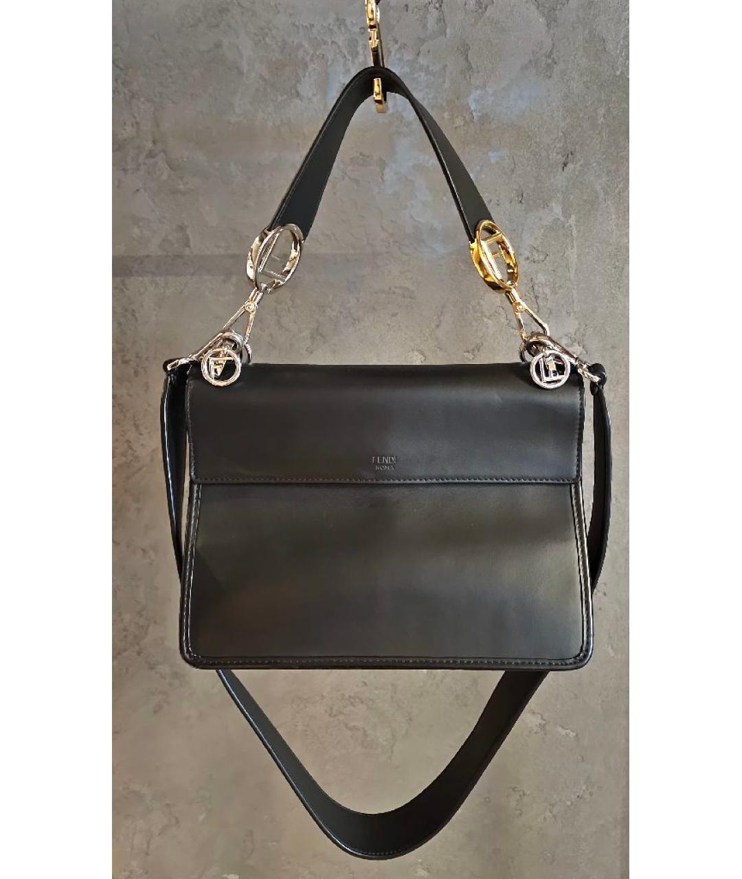 FENDI Черная кожаная сумка через плечо, фото 2