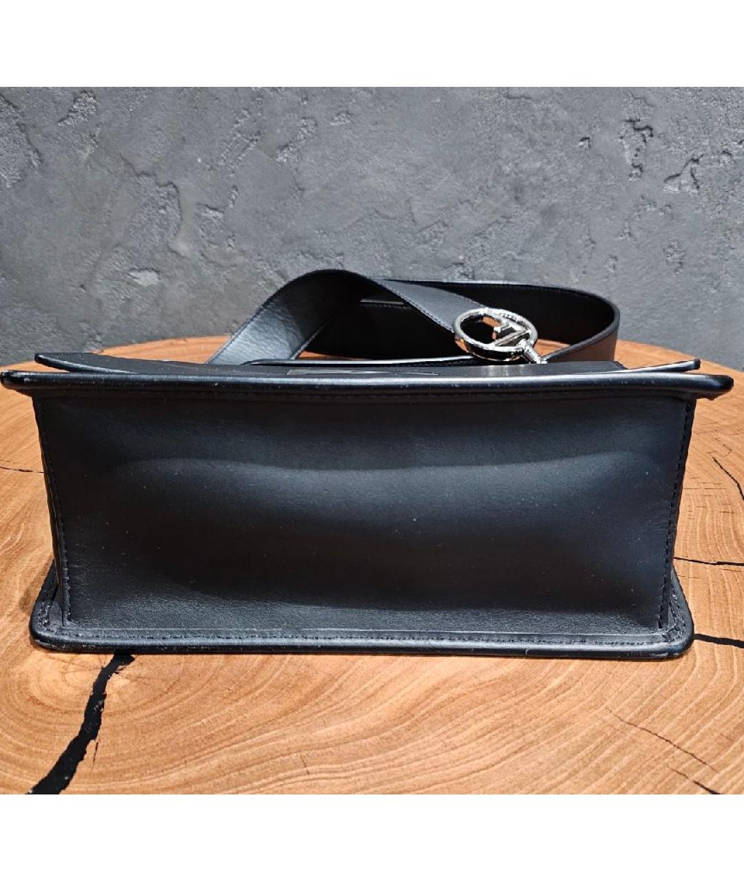 FENDI Черная кожаная сумка через плечо, фото 5