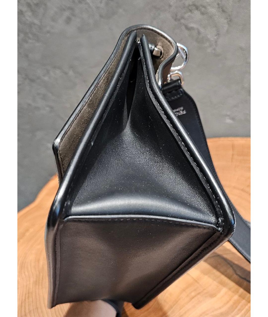 FENDI Черная кожаная сумка через плечо, фото 6