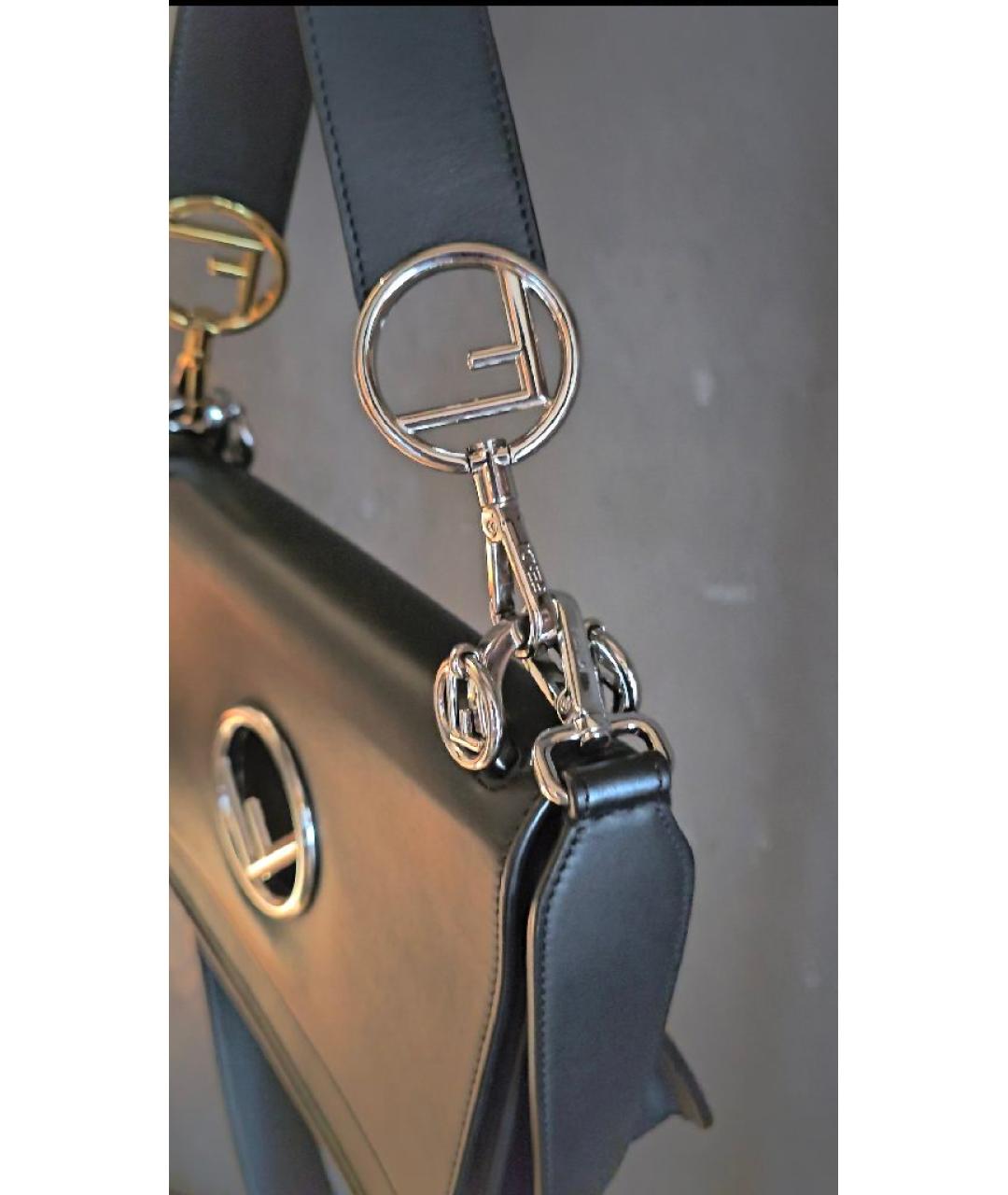 FENDI Черная кожаная сумка через плечо, фото 3