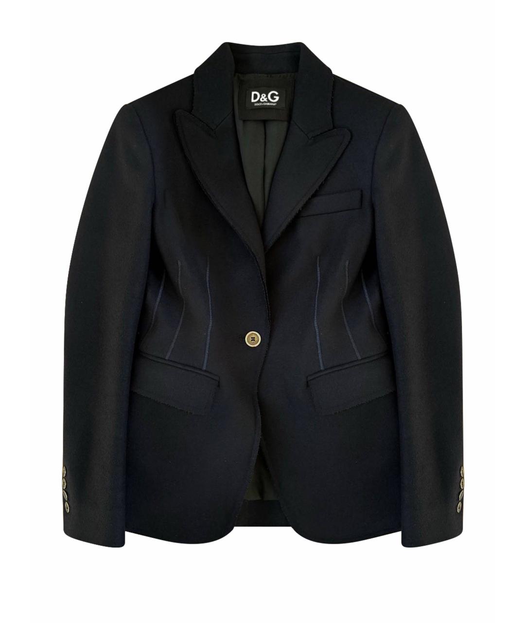 DOLCE&GABBANA Темно-синий шерстяной жакет/пиджак, фото 5