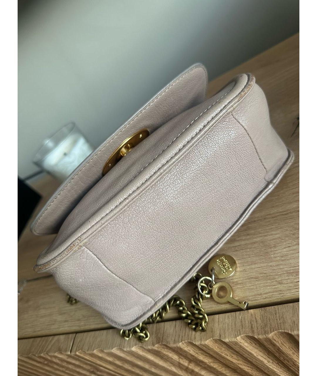 SEE BY CHLOE Бежевая кожаная сумка через плечо, фото 7