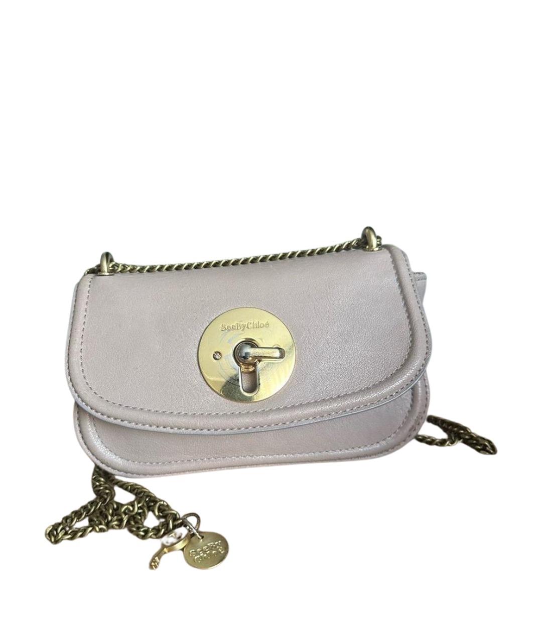SEE BY CHLOE Бежевая кожаная сумка через плечо, фото 1