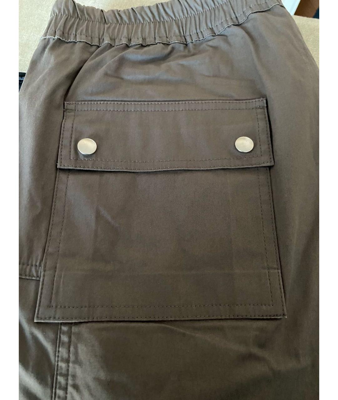 RICK OWENS Серые хлопковые повседневные брюки, фото 2