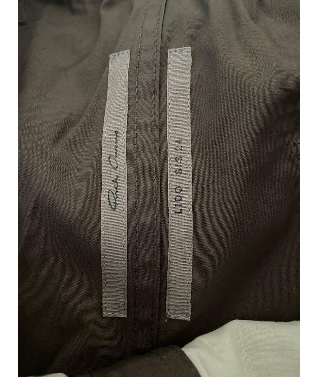 RICK OWENS Серые хлопковые повседневные брюки, фото 4