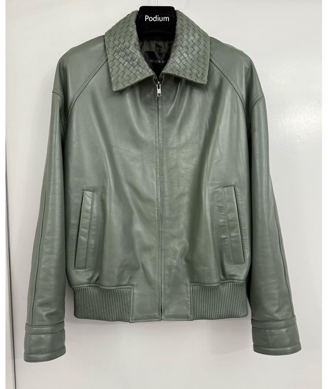 MANOKHI Хаки кожаная куртка, фото 7