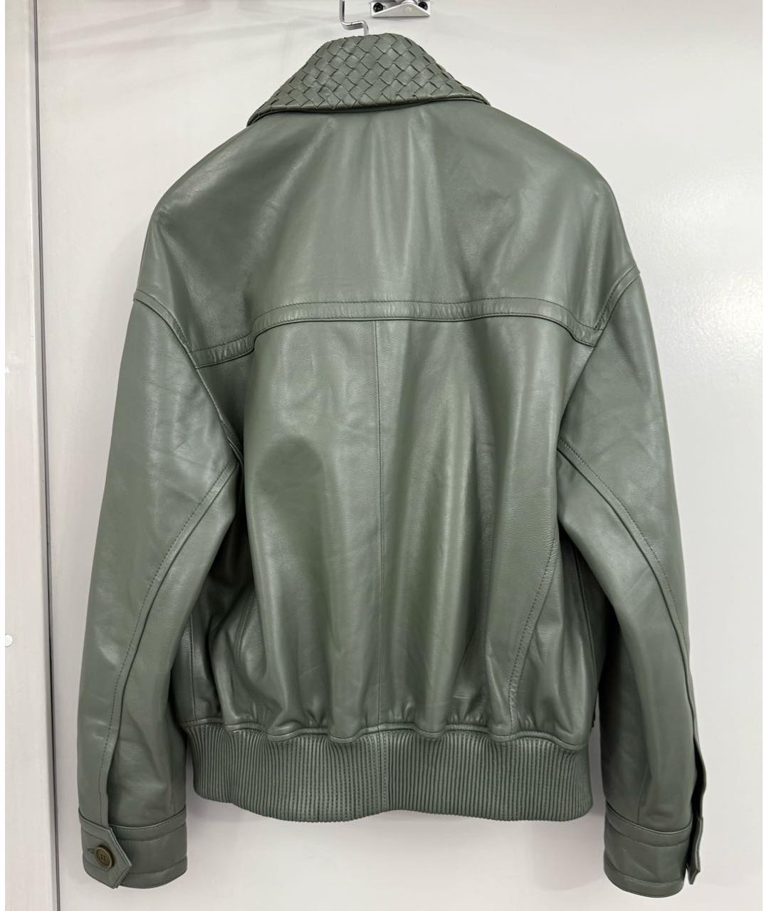 MANOKHI Хаки кожаная куртка, фото 2